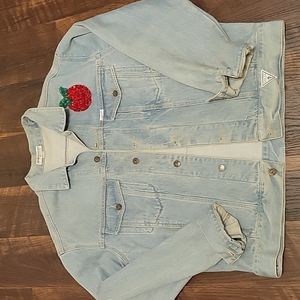 Vintage Guess denim jacket " saving the planet"